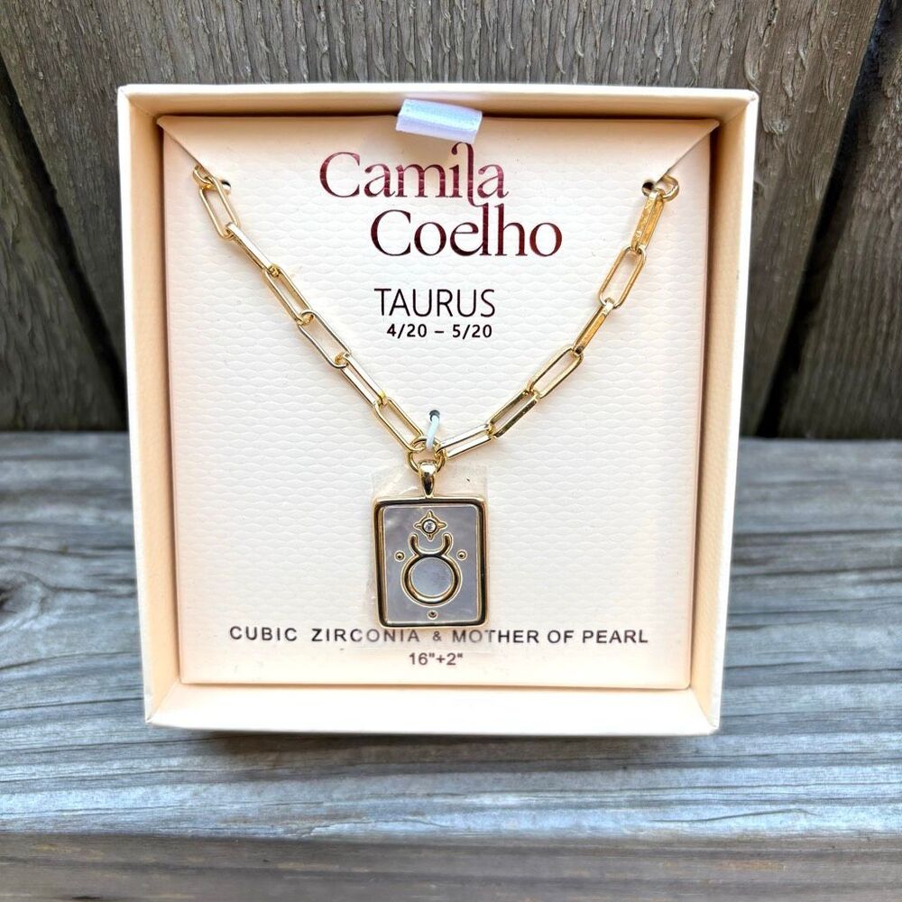 Camila Coelho | Taurus Horoscope Pendant Necklace | 16” Adjustable
